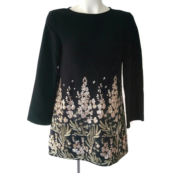 Zara Woman Embroidered Trapeze Dress - Picture 4 of 6